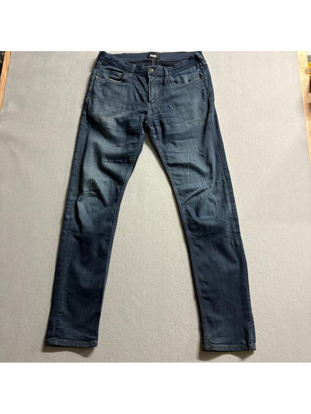 Paige Lennox Slim Fit Jeans Mens 32 Blue Stretch Denim Rayon Blend